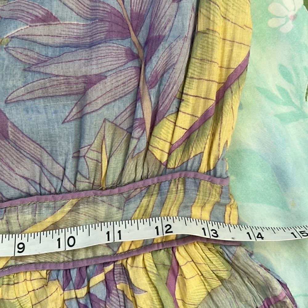 Vintage Panache Banana Leaf Pastel Cotton Embroidered Dress - Picture 9 of 16